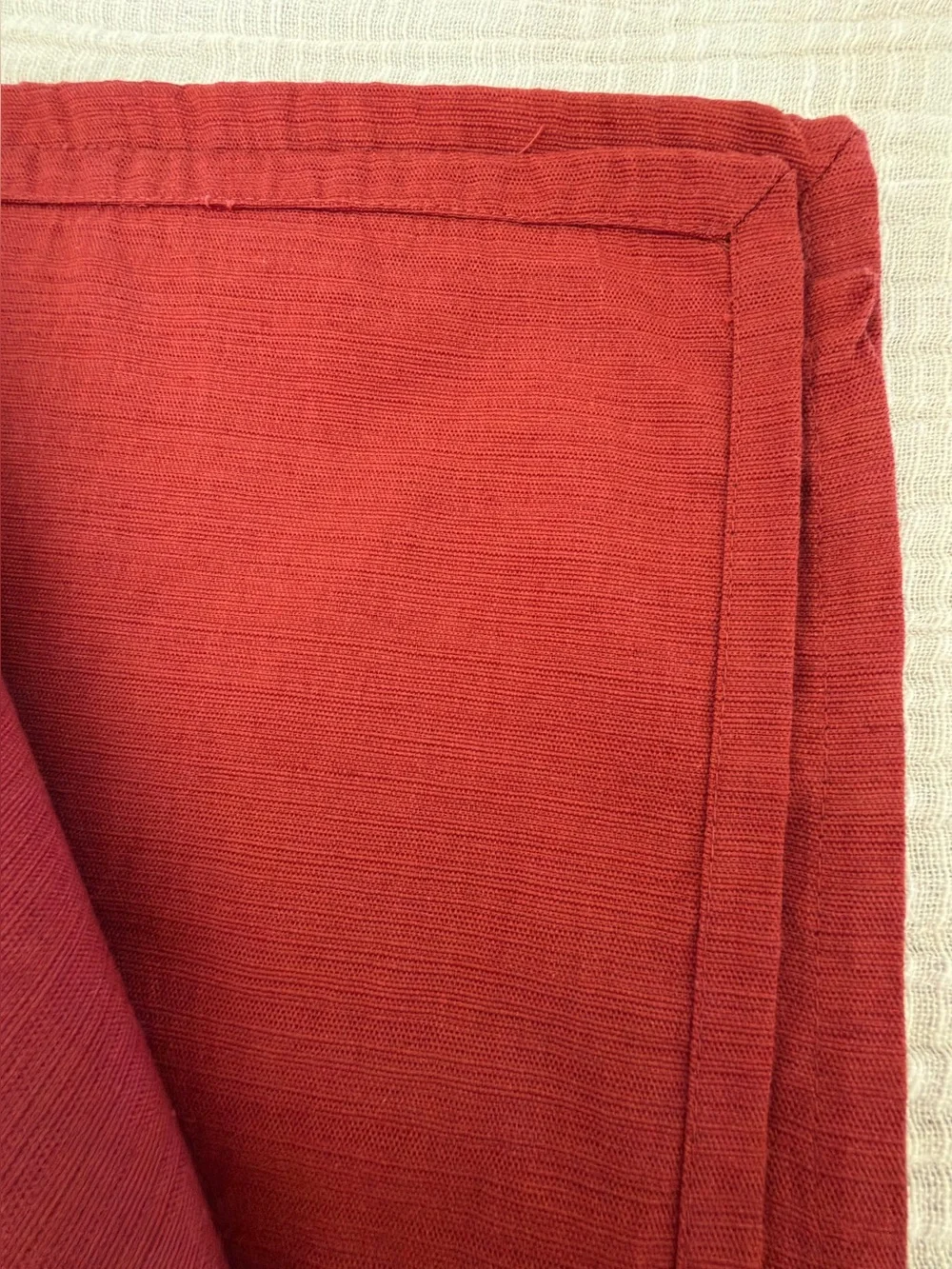 🍁🍽️ Threshold Terracotta Red Large rectangle Tablecloth 51” x 70” Like New ✨🌿